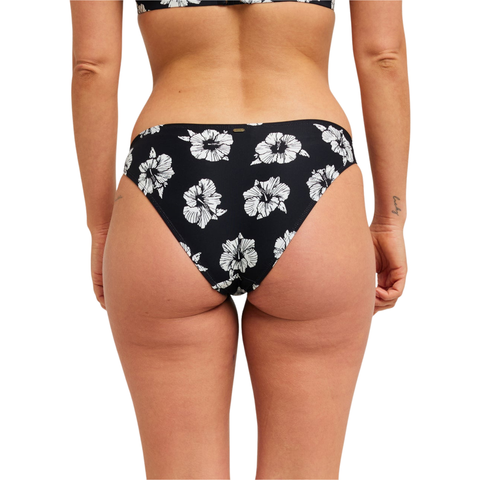 Rip Curl Womens Party Wave Full Bikini Bottom 0X7WSW - Black / White